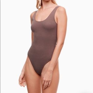 Aritzia Leila Taupe Bodysuit